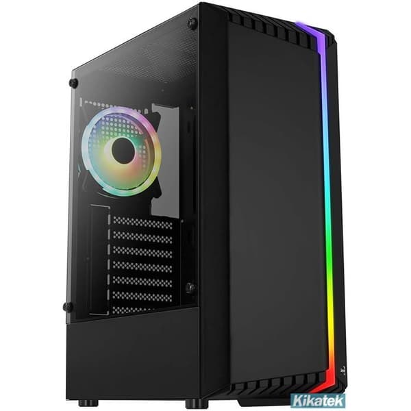 Aerocool BIONICV2 White - ATX RGB-spelfodral - härdat glas + RGB-fläkt Vit