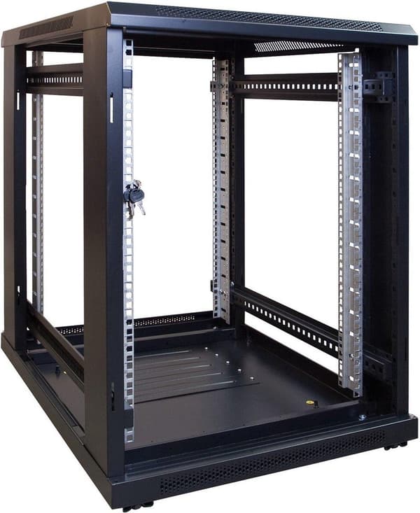15U mini serverskab med perforeret låge 600x600x860mm (BxDxH)