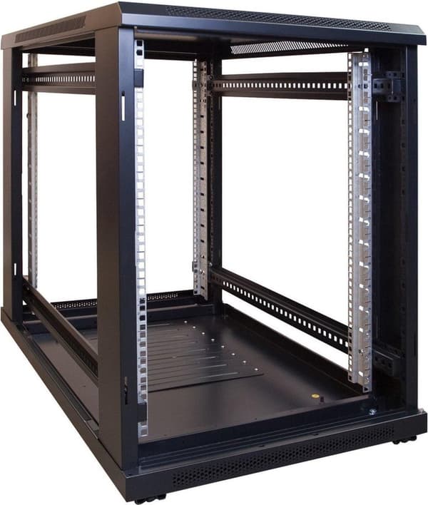 15U miniserverskåp med glasdörr 600x1000x860mm (BxDxH)