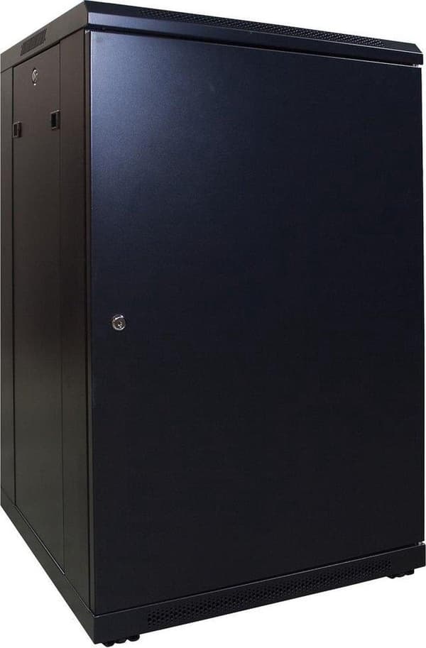 18U serverskab med glaslåge 600x600x1000mm (BxDxH)