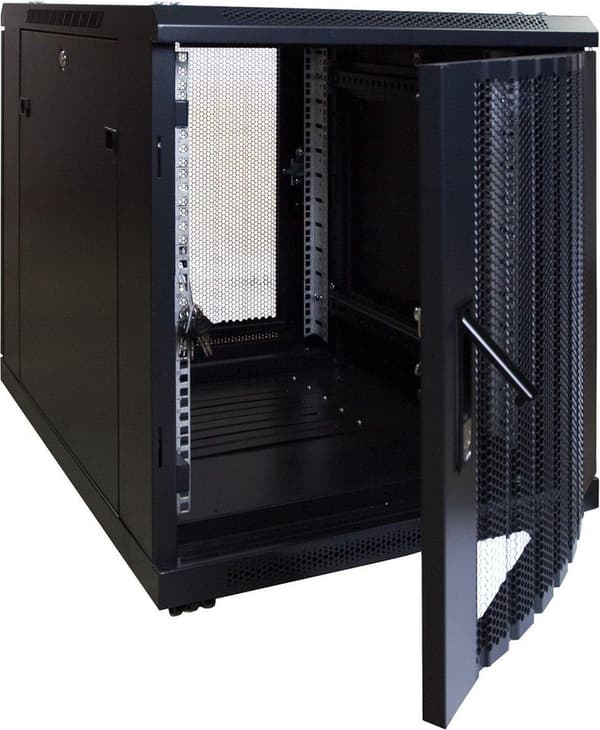 12U mini serverskab med perforeret låge 600x600x720mm (BxDxH)