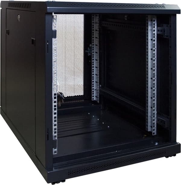 12U mini serverskab med perforeret låge 600x600x720mm (BxDxH)