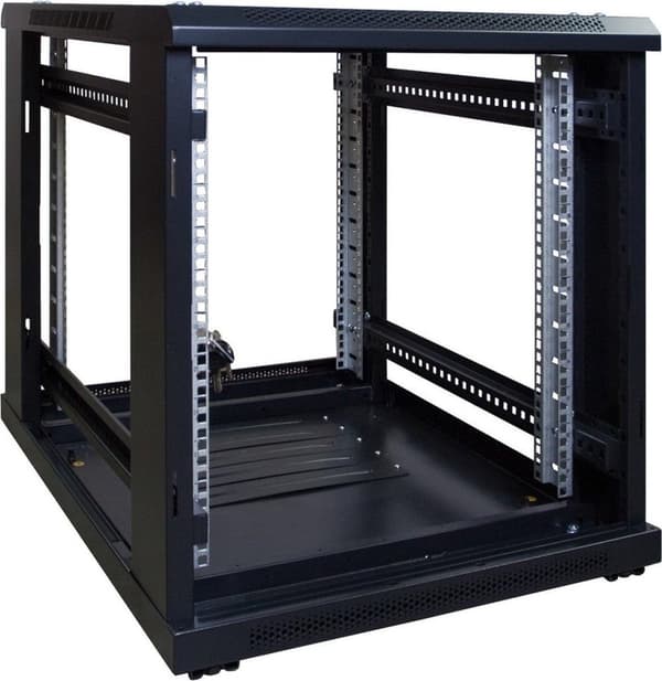 12U mini serverskab med perforeret låge 600x600x720mm (BxDxH)