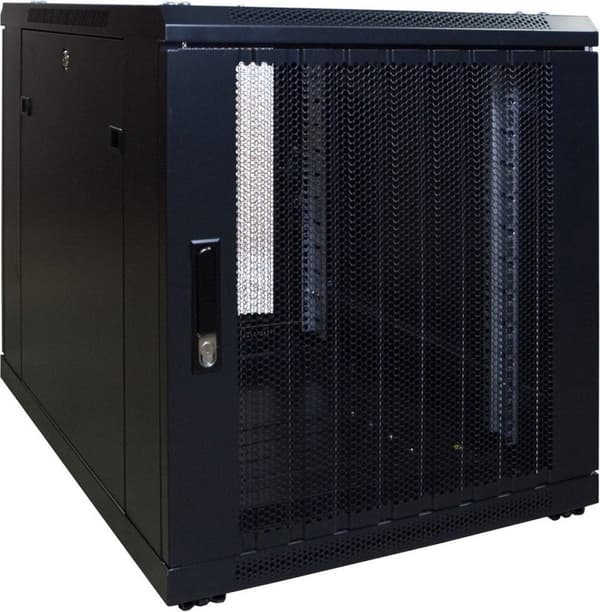 12U mini serverskab med perforeret låge 600x600x720mm (BxDxH)