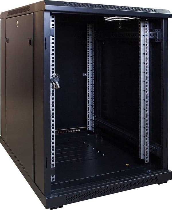 15U mini serverskab med glaslåge 600x800x860mm (BxDxH)