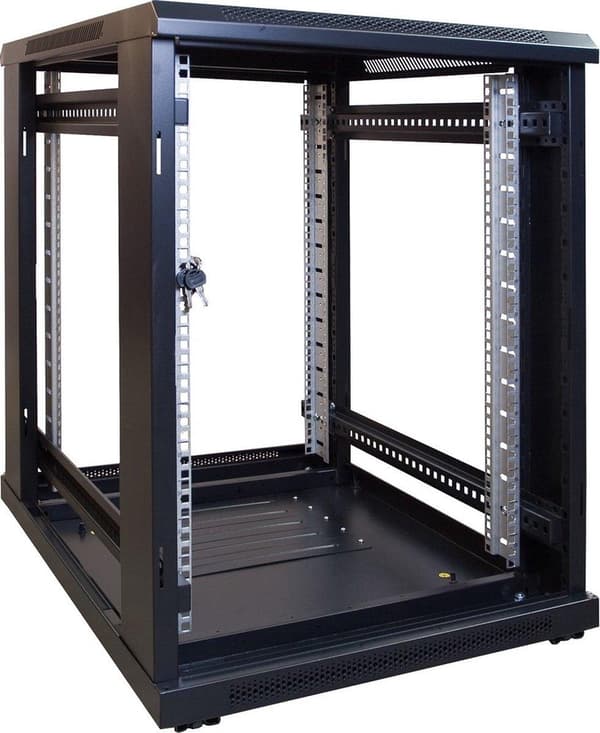 15U mini serverskab med glaslåge 600x800x860mm (BxDxH)