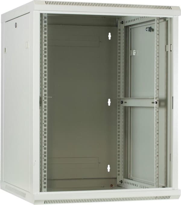 15U hvidt overskab med glaslåge 600x600x770mm