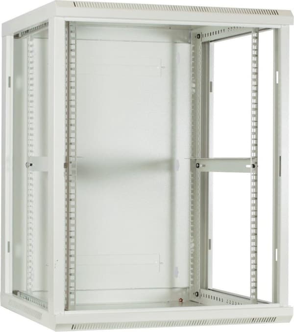 15U hvidt overskab med glaslåge 600x600x770mm