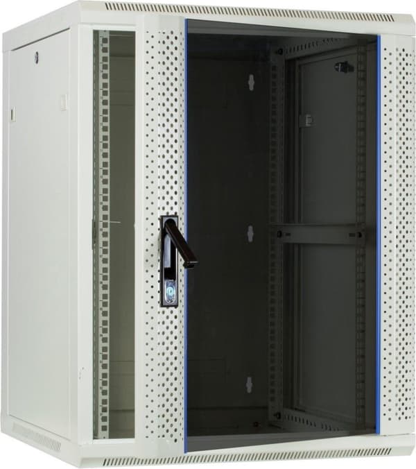15U hvidt overskab med glaslåge 600x600x770mm