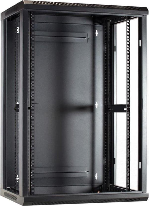 18U overskab med glaslåge 600x450x900mm