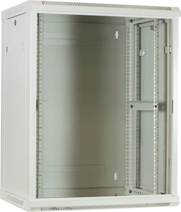 15U hvidt overskab med glaslåge 600x450x770mm