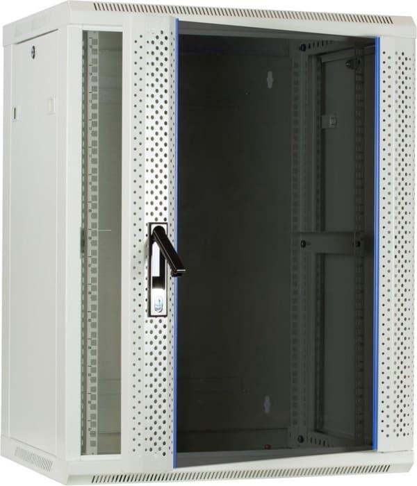 15U hvidt overskab med glaslåge 600x450x770mm