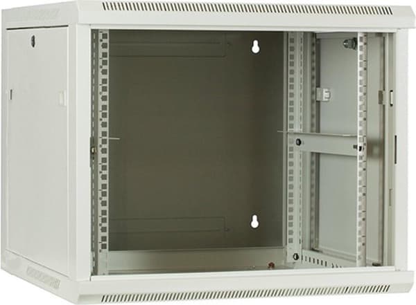 9U hvidt overskab med glaslåge 600x600x500mm