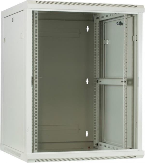 6U vitt väggskåp med glasdörr 600x600x368mm