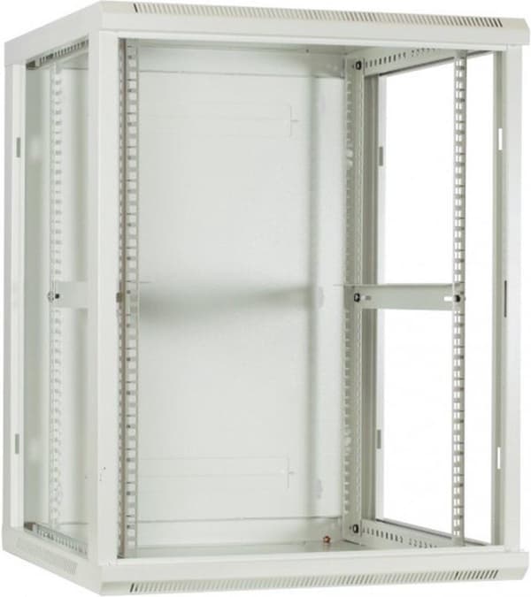 6U vitt väggskåp med glasdörr 600x600x368mm