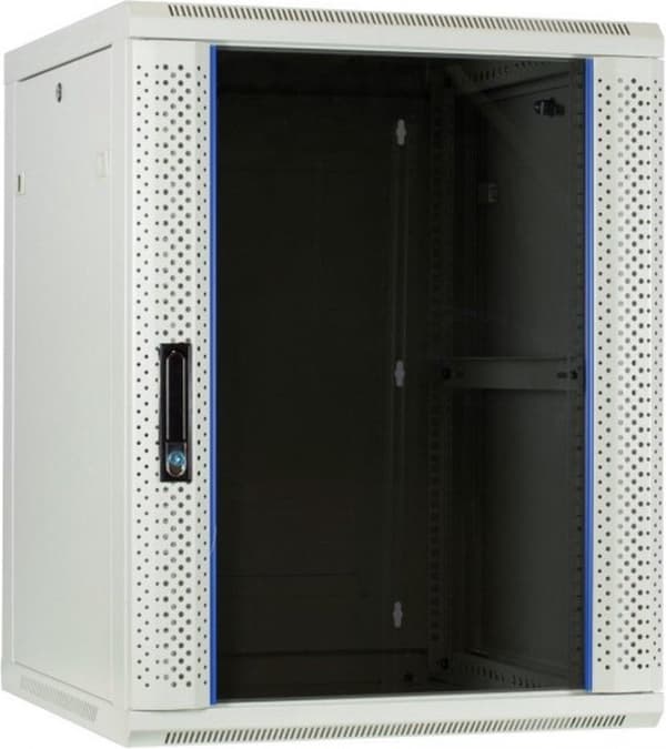 6U vitt väggskåp med glasdörr 600x600x368mm