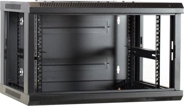 DSIT 6U Patch-skåp - Väggskåp 19" med glasdörr, (BxDxH) 600x450x368mm