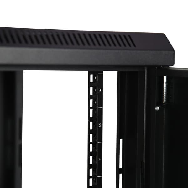 StarTech.com 6U Väggmonterad serverrack - upp till 43 cm djup - Gångjärnskåpa - Nätverksskåp - Serverskåp - Skåp för rackskåp - Väggmonterbar - Svart