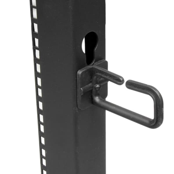 StarTech.com 12U justerbar dybde åben ramme 4 postserverstativ m - hjul, nivelleringsanordninger og kabelstyringskroge - relæstativ (4 stolper) - Sort