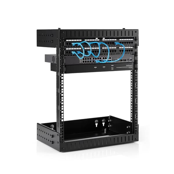 StarTech.com 12U vægmonteret serverrack med åben ramme serverskab op til 20'' dybt