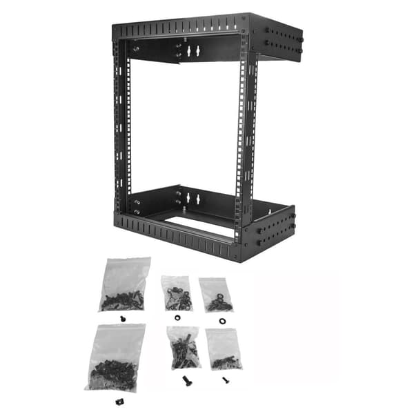 StarTech.com 12U vægmonteret serverrack med åben ramme serverskab op til 20'' dybt