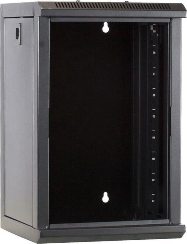 10 tommer 9U serverskab med glaslåge 312x310x486mm (BxDxH)