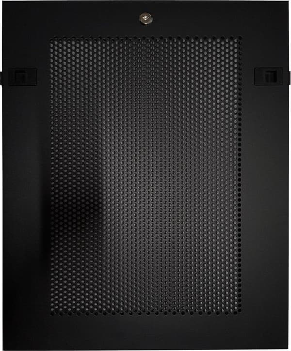 6U väggskåp med glasdörr - perforerade sidopaneler 600x600x368mm