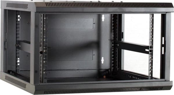 DSIT 6U Server rack skab - Vægskab 19" med glas frontdør, (BxDxH) 600x600x368mm