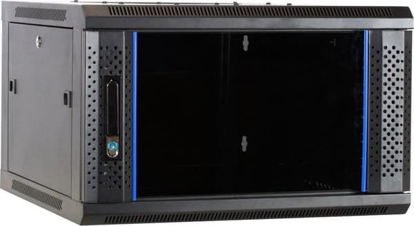 DSIT 6U Server rack skab - Vægskab 19" med glas frontdør, (BxDxH) 600x600x368mm