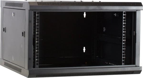 DSIT 6U Server rack skab - Vægskab 19" med glas frontdør, (BxDxH) 600x600x368mm