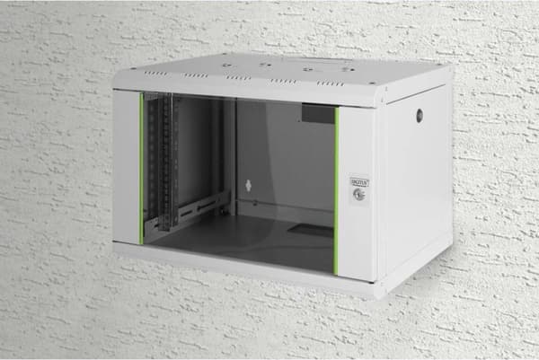 Digitus DN-19 07-U 19 tommer vægskab (BxHxD) 600 x 420 x 450 mm 7 U Grå-hvid (RAL 7035)