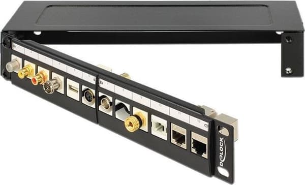 10'' Patch Panel hus 1U - metal / sort