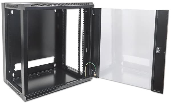 Intellinet - Vægskab - Sort, RAL 9005 - 9U - 48,3 cm (19") (711777)