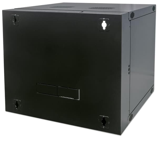 Intellinet dubbelsektion - Väggskåp - Svart, RAL 7021 - 6U - 48,3 cm (19") (713740)
