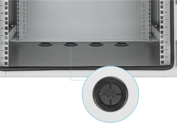 INTELLINET industriell IP55 48,30cm (19") väggfördelare med integrerade fläktar, 12 U 600 mm djup, kylaggregat med två fläktar integrerade i taket, da