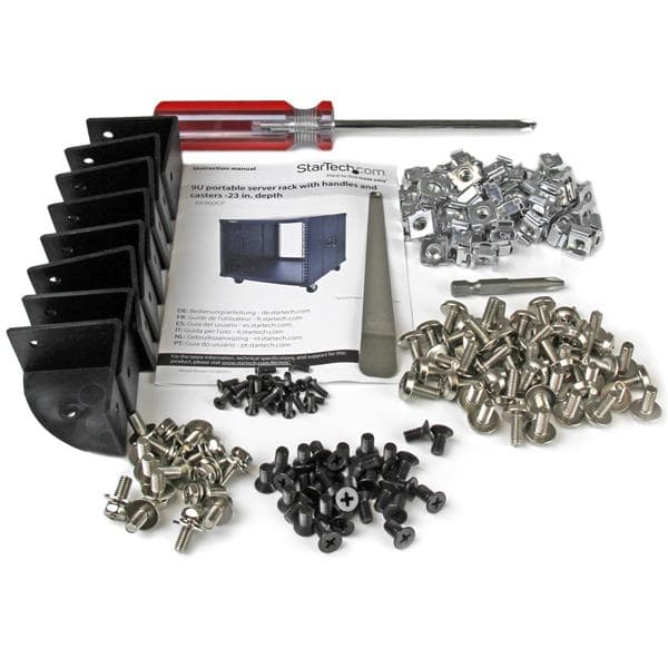 StarTech.com Bärbart serverställ med handtag - Rullskåp - 9U - Skåp - Svart - 9U - 58,4 cm (23") (RK960CP)