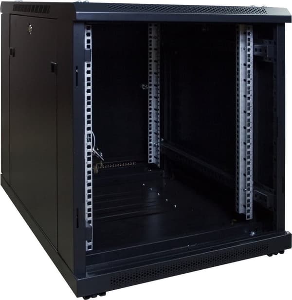 DSIT 12U miniserverskåp/serverskåp med glasdörr 600x800x720mm (BxDxH) - 19 tum