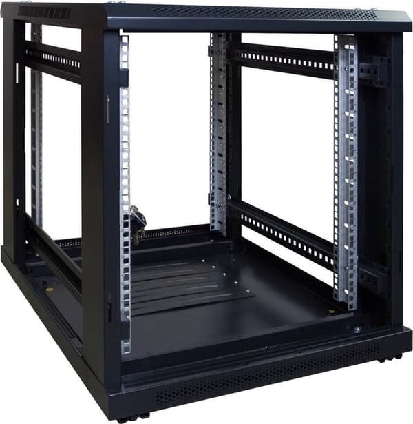 DSIT 12U miniserverskåp/serverskåp med glasdörr 600x800x720mm (BxDxH) - 19 tum
