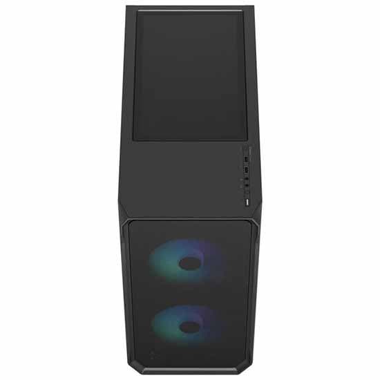 Fractal Tårnkasse Med Vindue Focus 2 Rgb Sort