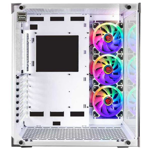 Talius Rgb Usb I Härdat Glas Gaming Cronos Frost 3.0 Vit Vit
