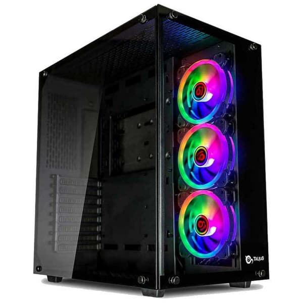 Talius Rgb Usb I Härdat Glas Gaming Cronos 3.0 Svart Svart