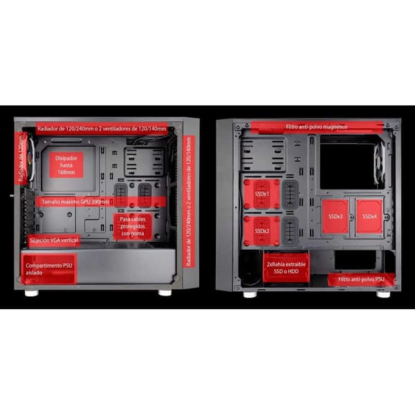 Talius Hærdet Glas Usb Gaming Auriga 3.0 Sort