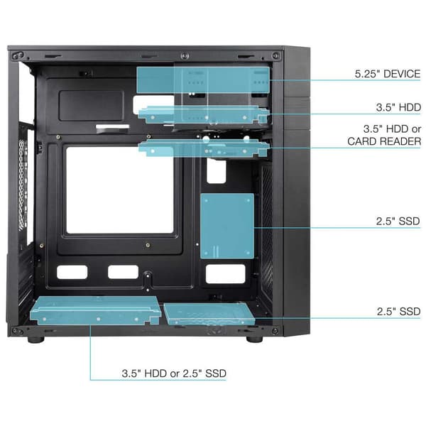 Tooq Torn Fall Tqc-4701u3c-b Micro Atx Mini Itx Svart