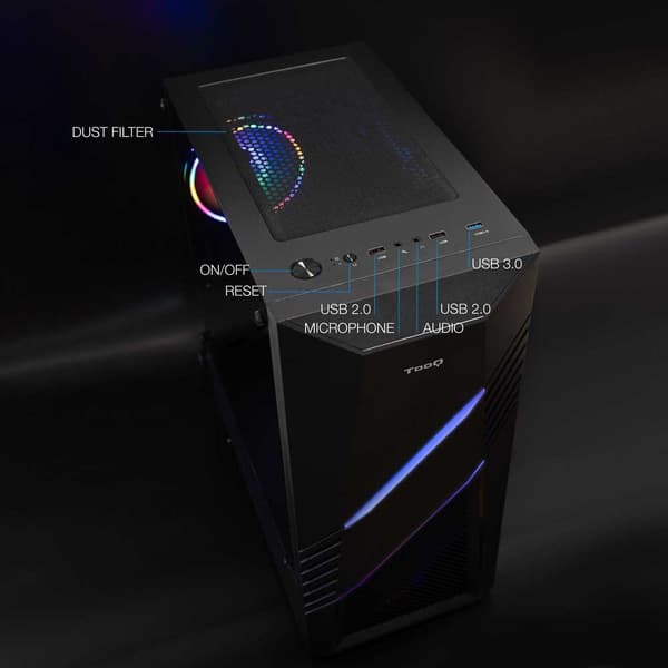 Tooq Tårn Sag Tqgcc102-b Biohazard Atx Argb Sort