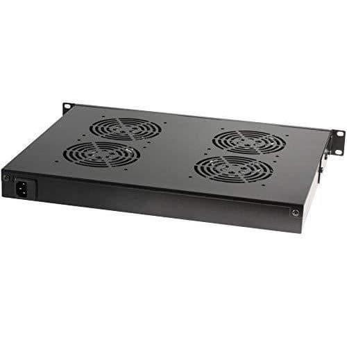 Techly Professional Gruppo 4 Ventole 1U per 19'' Rack med termostat LED Nero