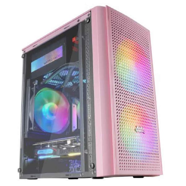 Mars Gaming Tower Case Mc300 Crystal Pinkki Vaaleanpunainen