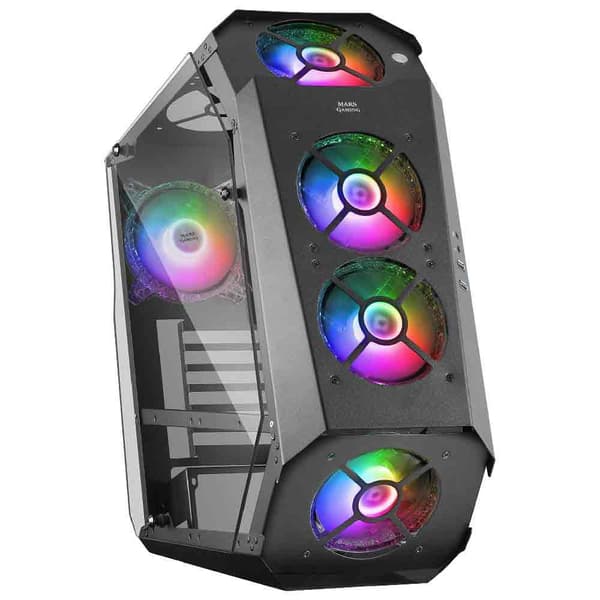 Mars Gaming Tårnkasse Premium Mc51 Rgb Crystal Sort Sort