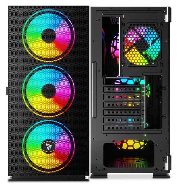 Savio Tornikotelo Raptor X1 Argb Glass Musta