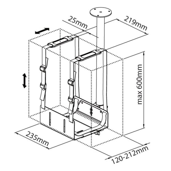 Techly ICA-CS 63 CPU holder Bordmonteret CPU holder Sort