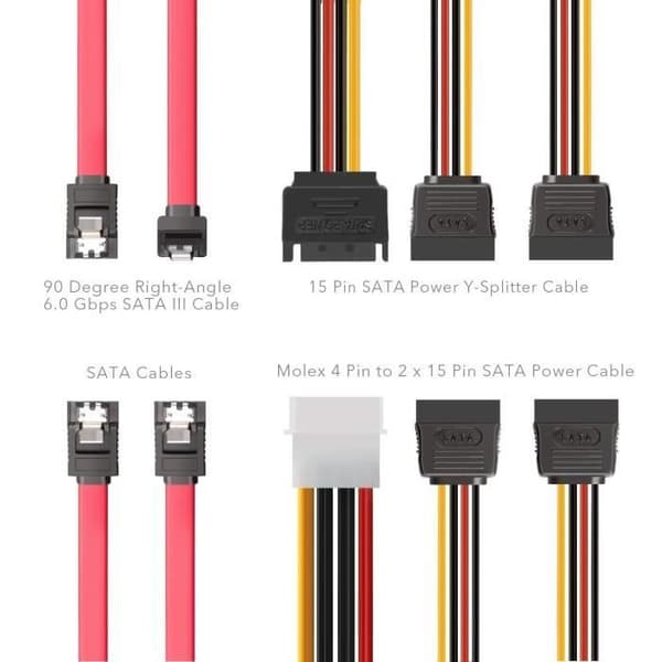 2,5 tum SSD till 3,5 tum intern hårddisk monteringssats fäste (SATA datakablar och strömkablar ingår)